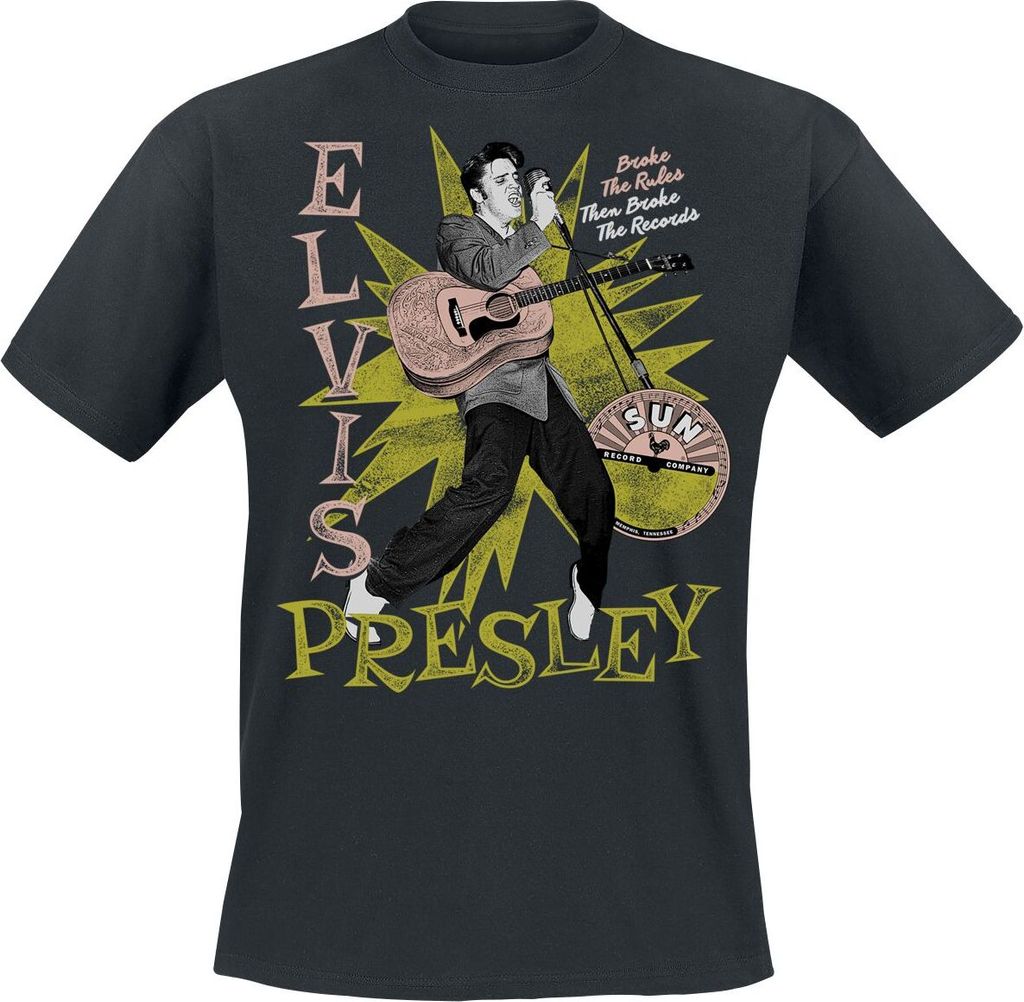 Presley, Elvis T-Shirt Herren Broke The Rules schwarz 3XL
