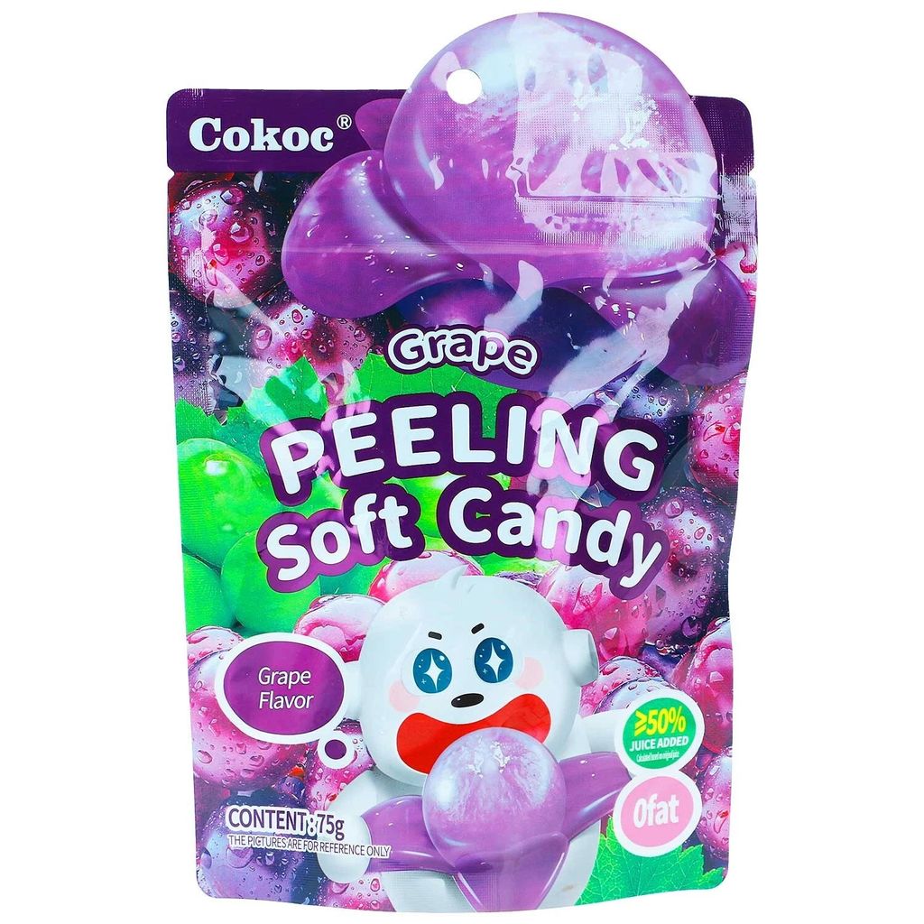 Cokoc Grape Peeling Soft Candy 75g Produktbild 