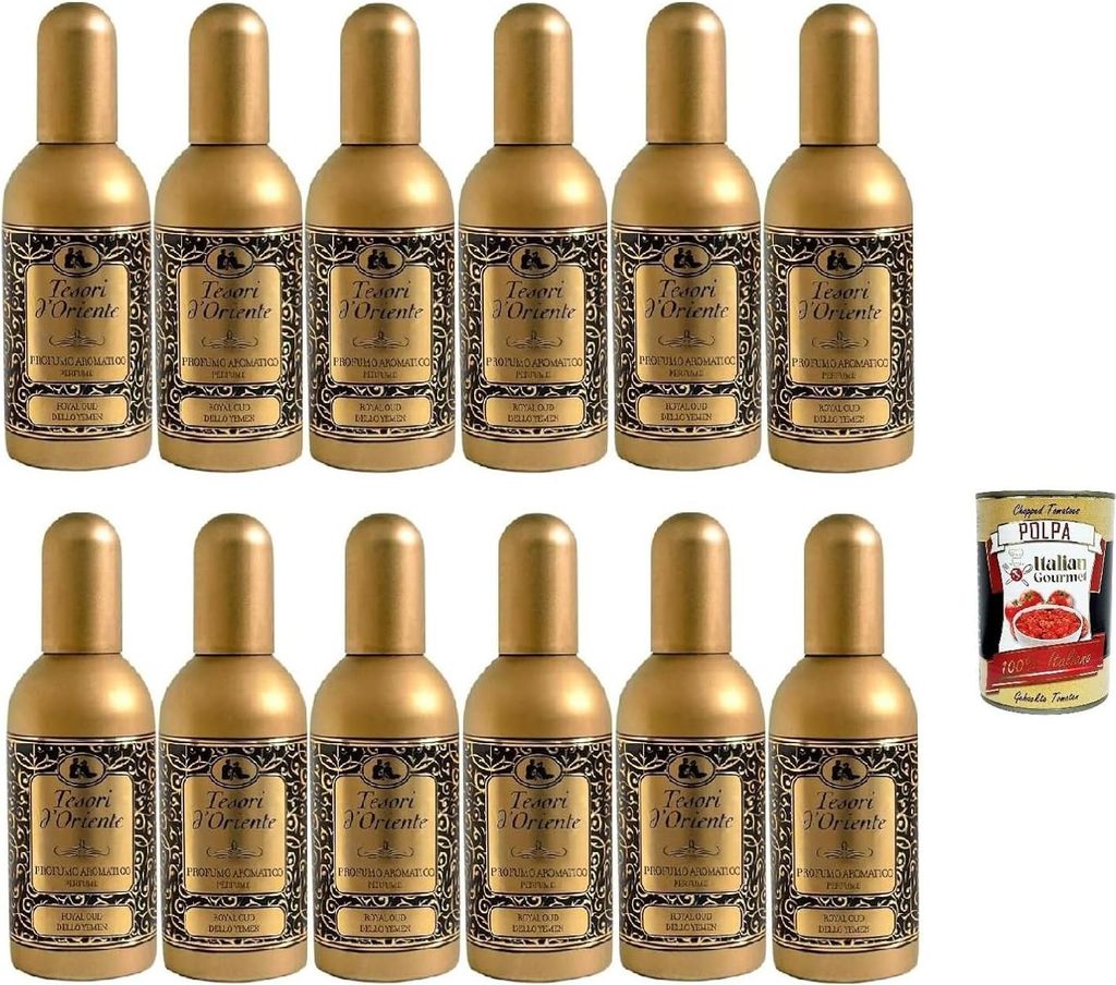 Tesori D'oriente Royal Oud dello Yemen 100ml, würziger und holziger Duft 12x100ml + Italian Gourmet polpa 400gr