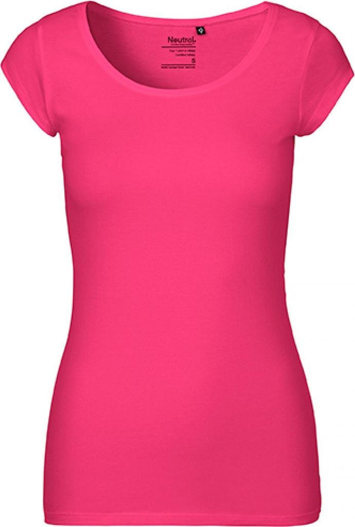 Neutral O81010 | Damen Roundneck T-Shirt / 100% Fairtrade-Baumwolle - Farbe: Pink - Größe: XXL