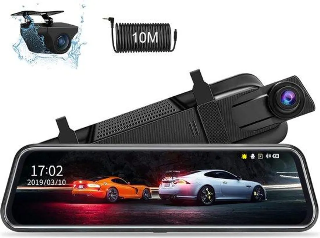 Dashcam double objectif pour voiture avec écran LCD et mode surveillance