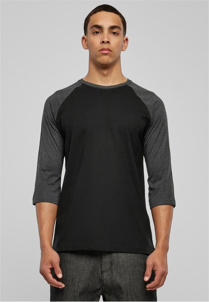 Urban Classics TB366 | Contrast 3/4 Sleeve Raglan Tee S bis 5XL - Farbe: blk/cha - Größe: 4XL