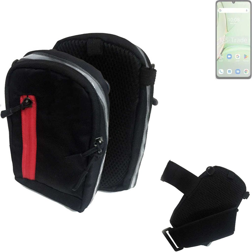 K-S-Trade Outdoor Gürteltasche Holster Umhängetasche kompatibel mit UMIDIGI Note 90 schwarz Handy Tasche Case travelbag Schutz Hülle Handy Hülle