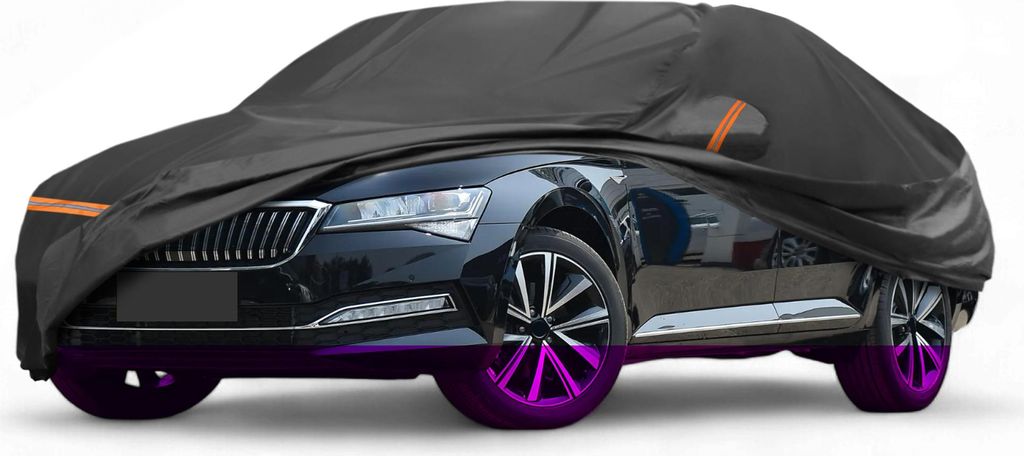 Autoabdeckung fš¹r Skoda Superb 2008-2024 PEVA Spunlace Baumwolle Outdoor Voll Autoabdeckung Alle Wetter Wasserdicht Winddicht Schutz mit Passagi...