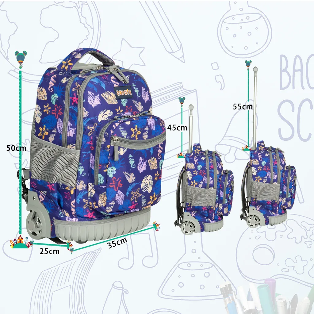 Schulrucksack mit Rädern BlackFit8 Daisies Mode & Accessoires Taschen Schultaschen Schulrucksäcke 