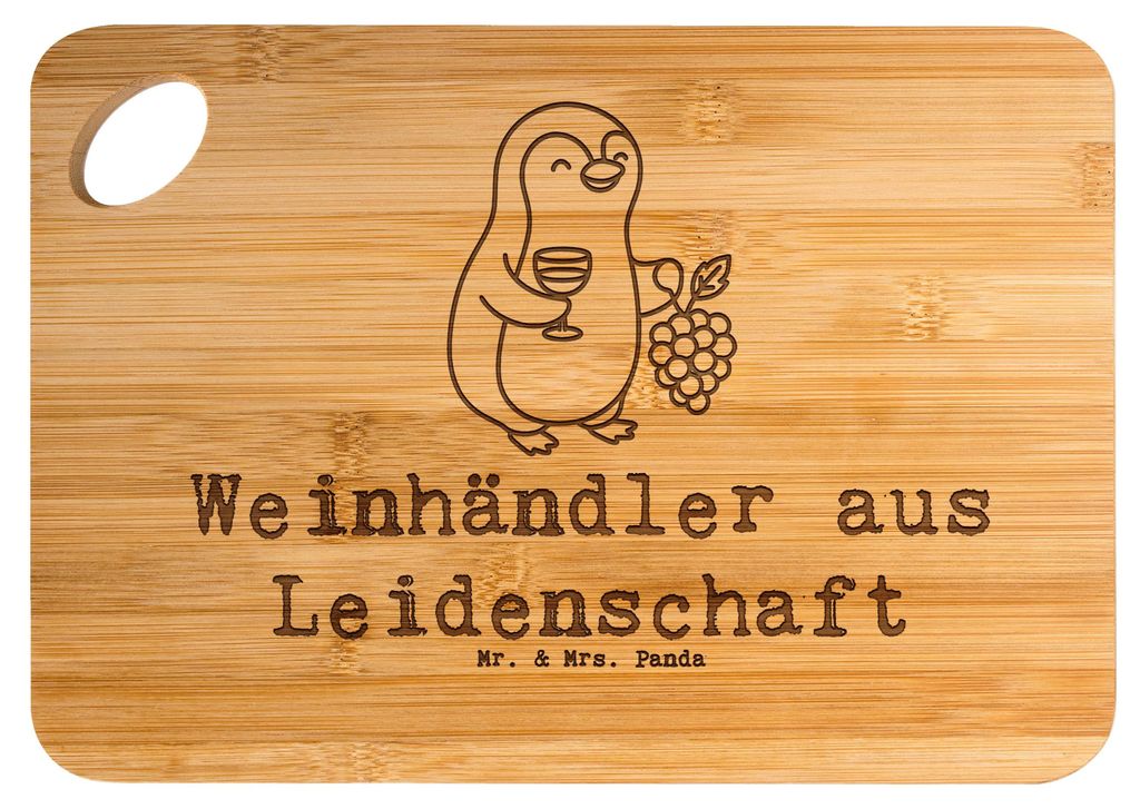 Mr. & Mrs. Panda holzschneidebrett Weinhändler Leidenschaft - Transparent - Geschenk, Frühstücksbrettchen, schneidbrett, jausenbrett, Schneidebr...