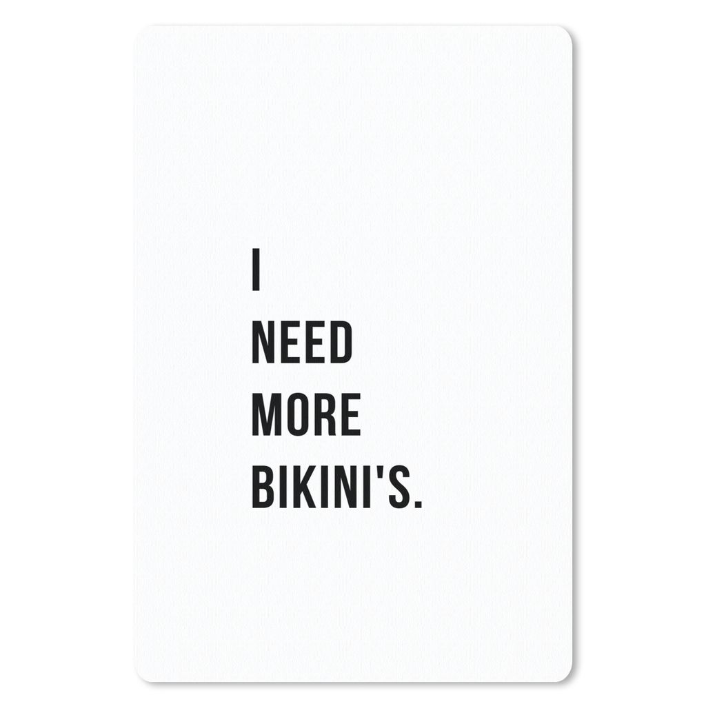 MuchoWow Mauspad Mousepad Ich brauche mehr Bikinis - Zitat - Weiß 18x27 cm - Mousepads - Maus Mat - Pad - Mausunterlage