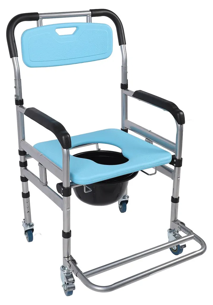 Chaise percée mobile et pliable pour seniors, modèle confort réglable