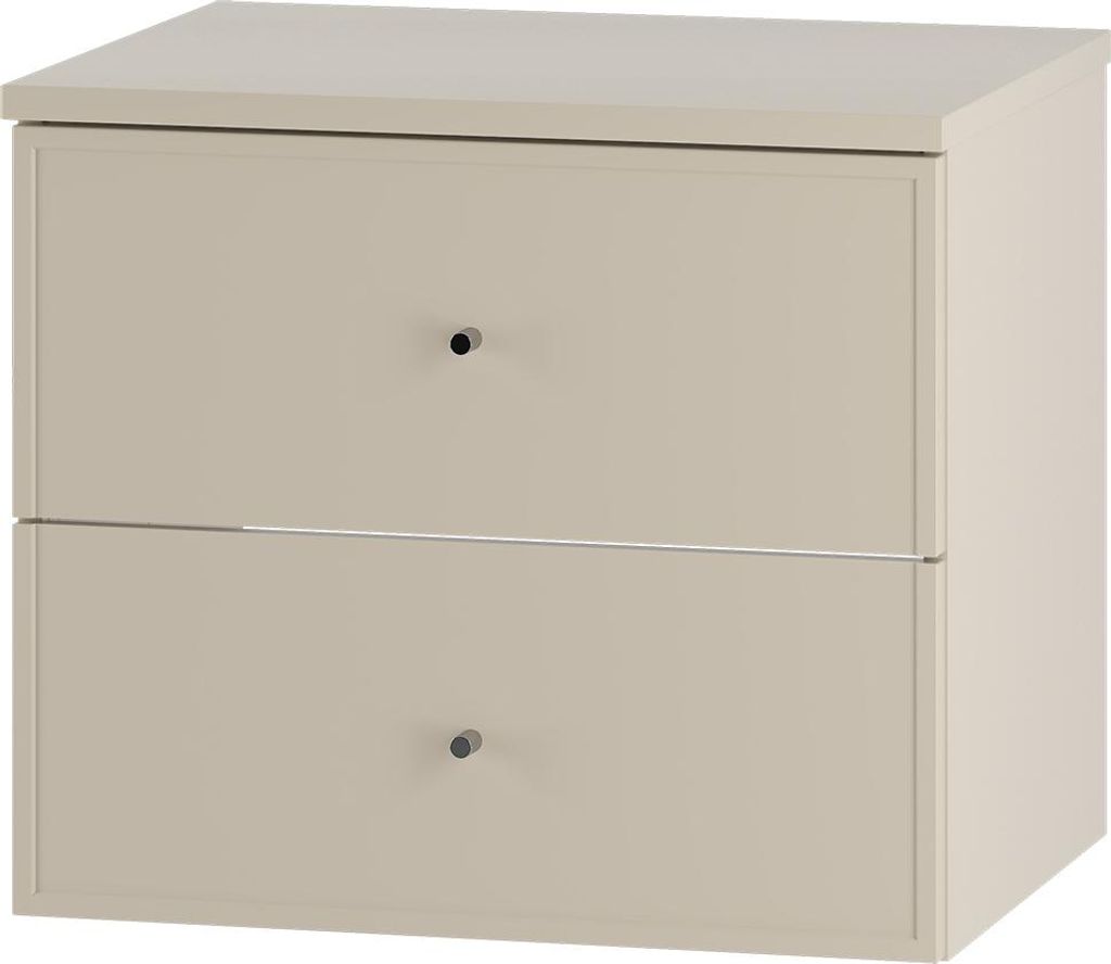 Badezimmer Waschbeckenunterschrank mit 60 cm Breite in beige mit Softclose-Funktion, 2 Schubladen - MURANO-140