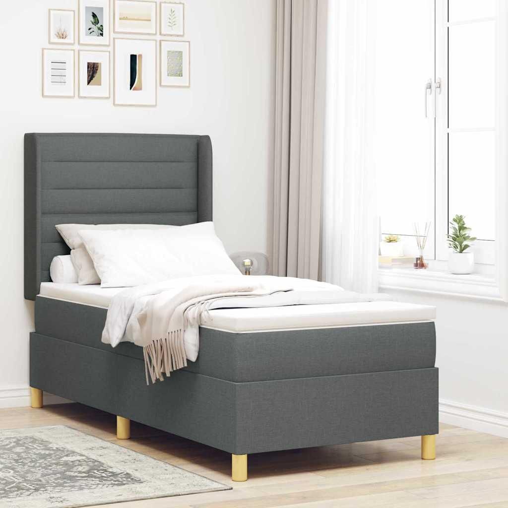 Maison Exclusive - Boxspringbett mit Matratze Dunkelgrau 80 x 200 cm Stoff
