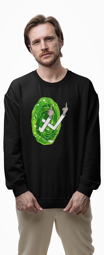 D&B Design Uni Pullover SWMO00051 Rick And Morty Schwarz-Größe S