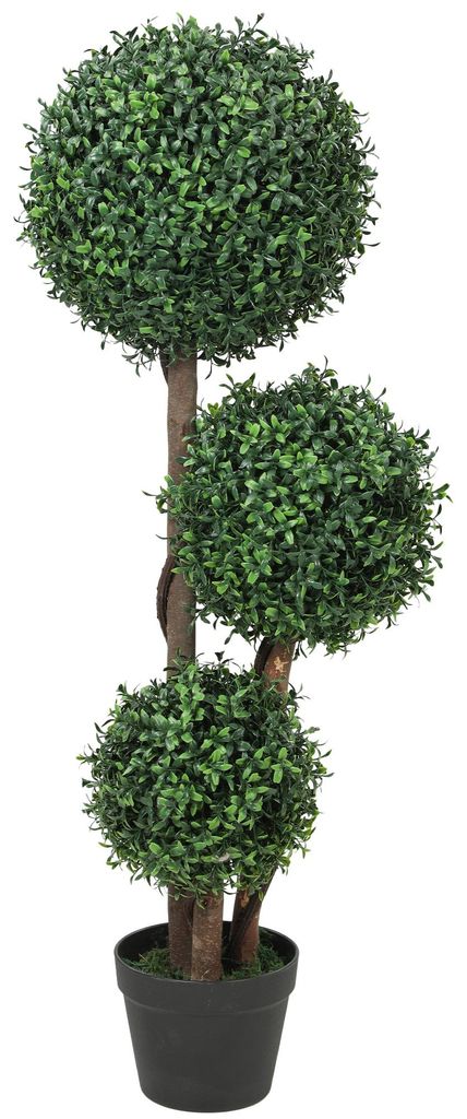 HOMCOM Kunstmatige buxusbol, groot, 100 cm, set van drie, Productafbeelding 
