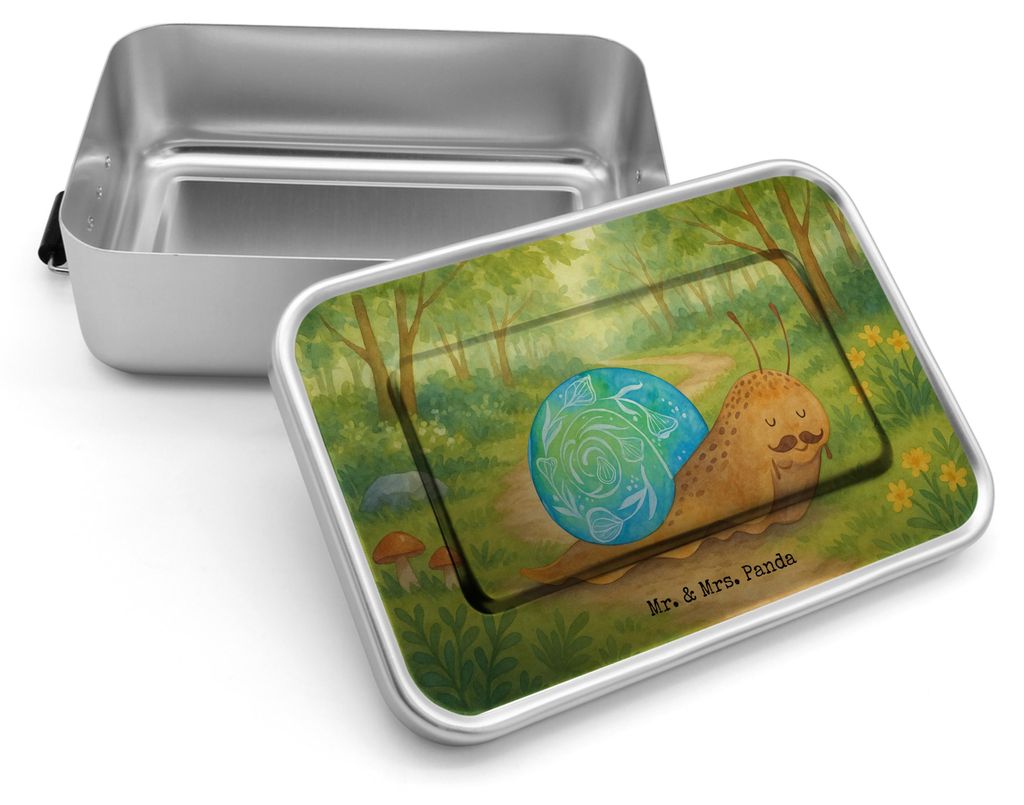 Mr. & Mrs. Panda Snackbox Schnecke Sir Design - Weiß - Geschenk, Essensbox, Gute Laune, Lebenszeit, Lunchdose, Zeit nehmen, Schnecken, Vesperbox, ...