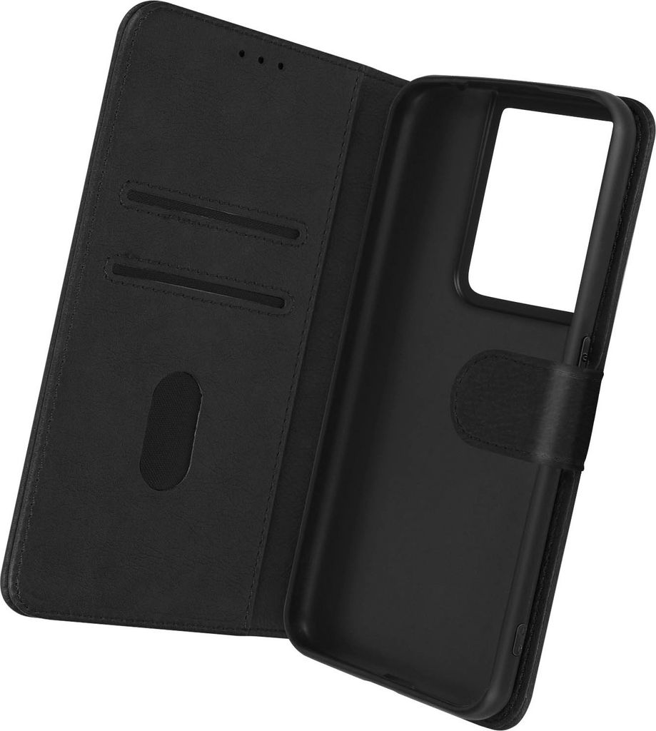 Avizar, Etui Kunstleder mit Standfunktion für Oppo Reno 8 Pro 5G, Schwarz