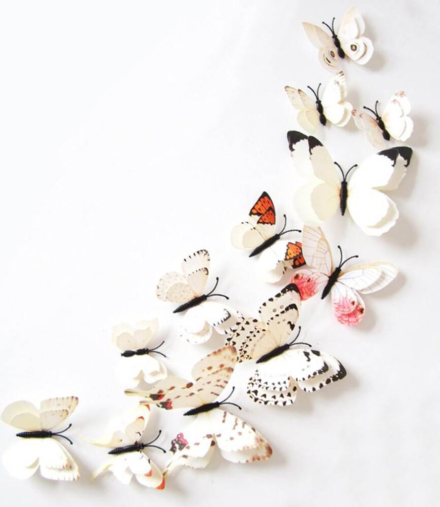 Oblique Unique 3D Schmetterlinge 12er Set Wandtattoo Produktbild 