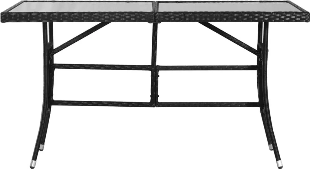 Tavolo da giardino vidaXL 140x80x74 cm in polyrattan nero per esterni