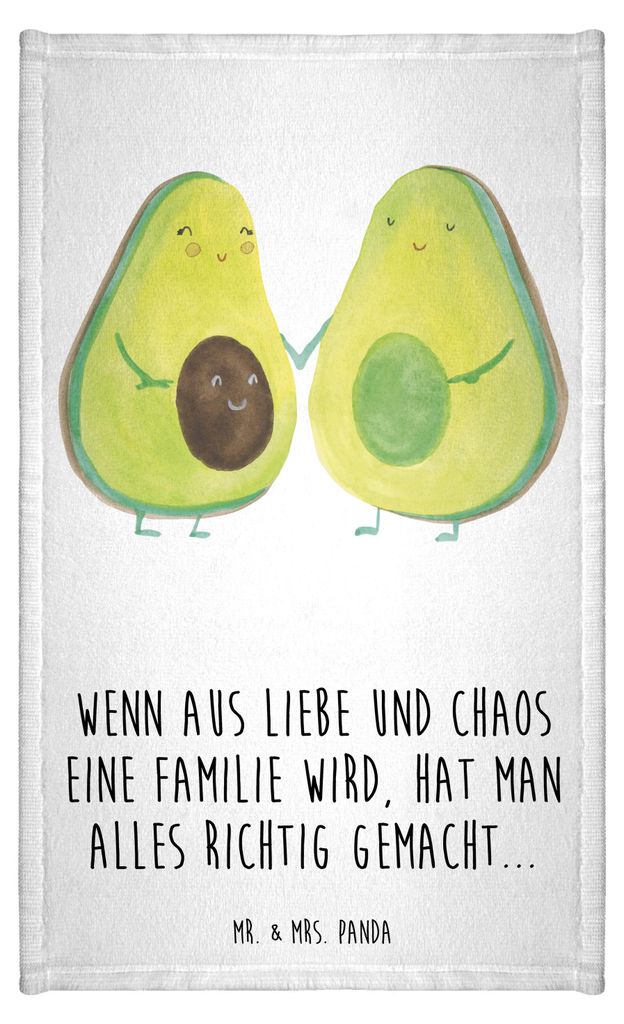 Mr. & Mrs. Panda Handtuch Avocado Pärchen - Weiß - Geschenk, Geburt, Baumwollhandtuch, Kinder, Klein, Schwangerschaft, baumwolle, Frotteetuch, G...