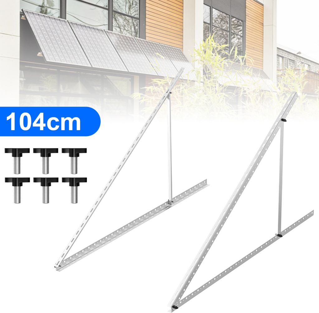 Yakimz 41 Zoll Solarhalterung Einstellbares Aluminium Solarmodul Halterung Solarpanel Befestigung Wand- Boden- Halterung 1040mm für Wohnmobil