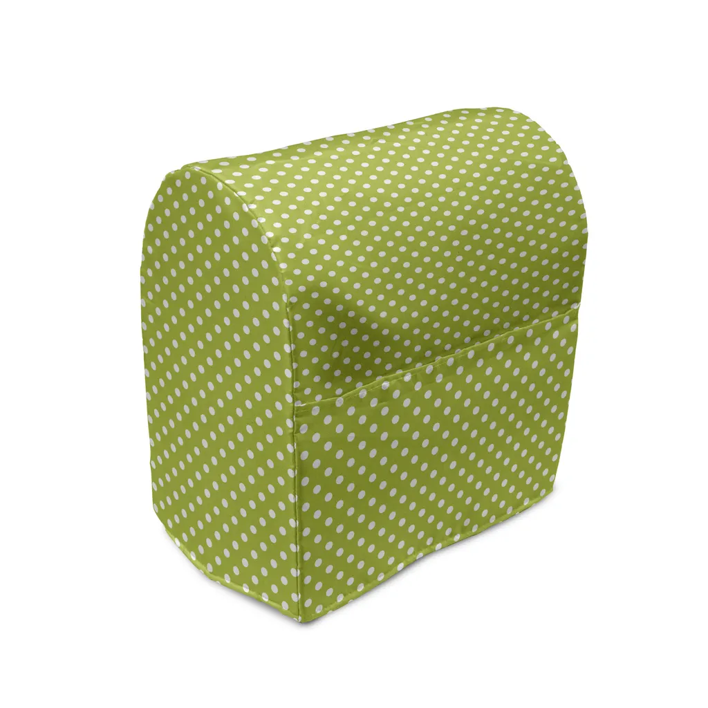 Copertura per frullatore retrò ABAKUHAUS, macchie color vino e calce, custodia per elettrodomestici da cucina con tasche, 36 x 39 x 24 cm, verde lime e bianco