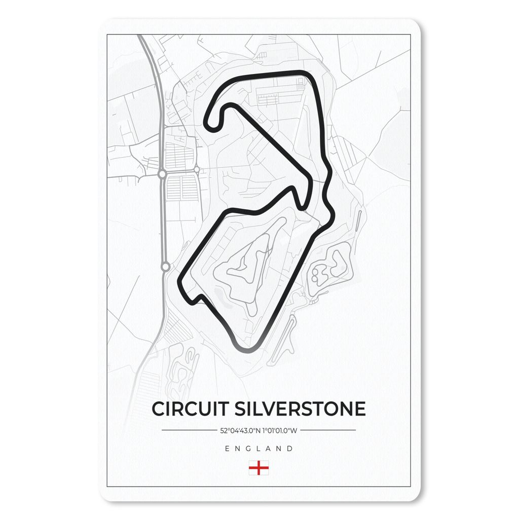 MuchoWow Mauspad Mousepad Rennsport - England - Rennstrecke - Silverstone - Weiß 18x27 cm - Mousepads - Maus Mat - Pad - Mausunterlage