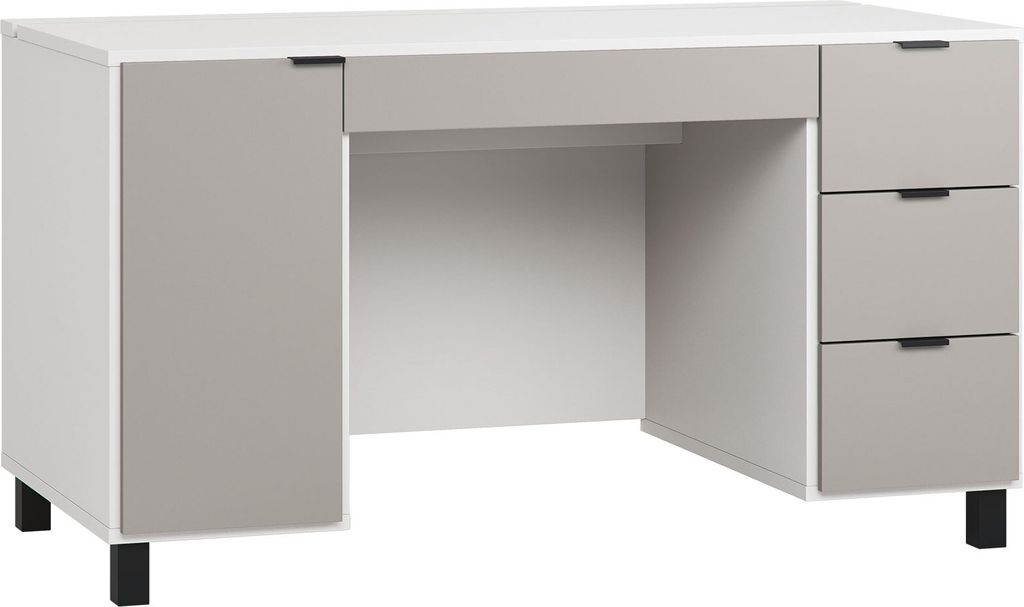 Schreibtisch Pantanoso 02, Farbe: Weiß / Grau - Produktbild 