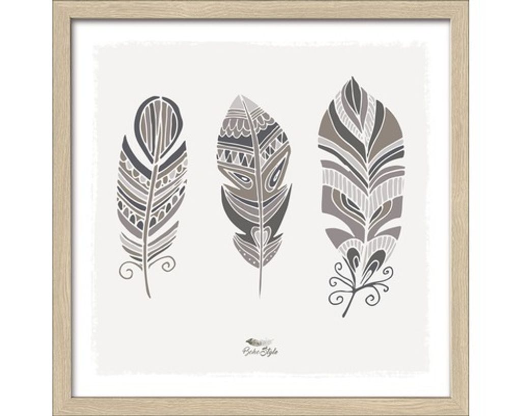 Gerahmtes Bild Feather II 33x33 cm
