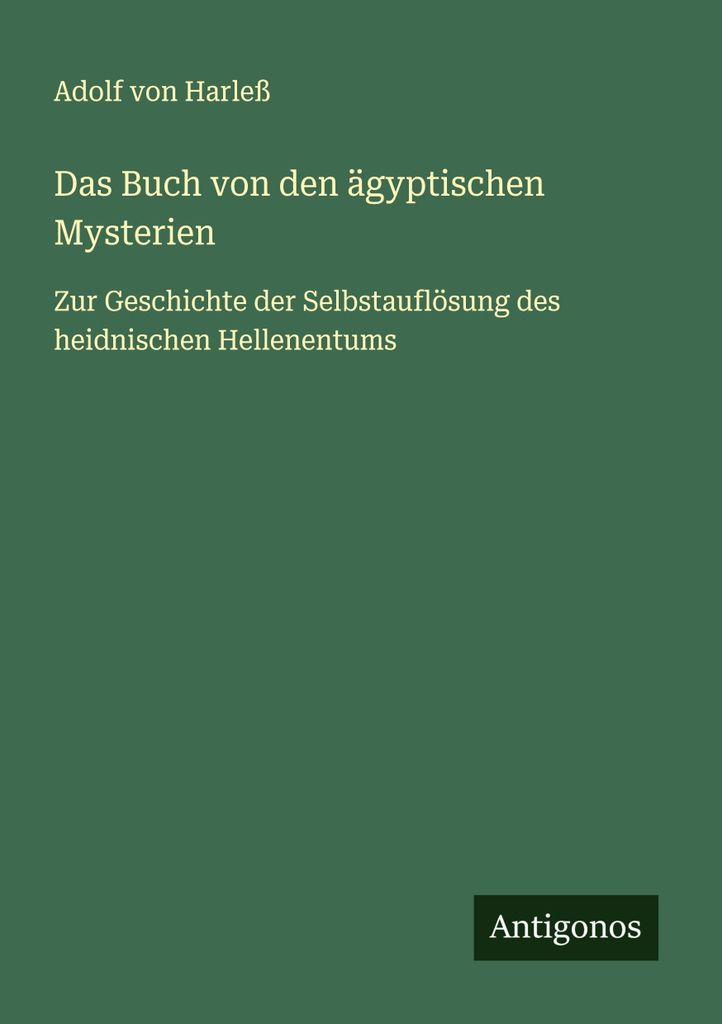 Das Buch von den ägyptischen Mysterien