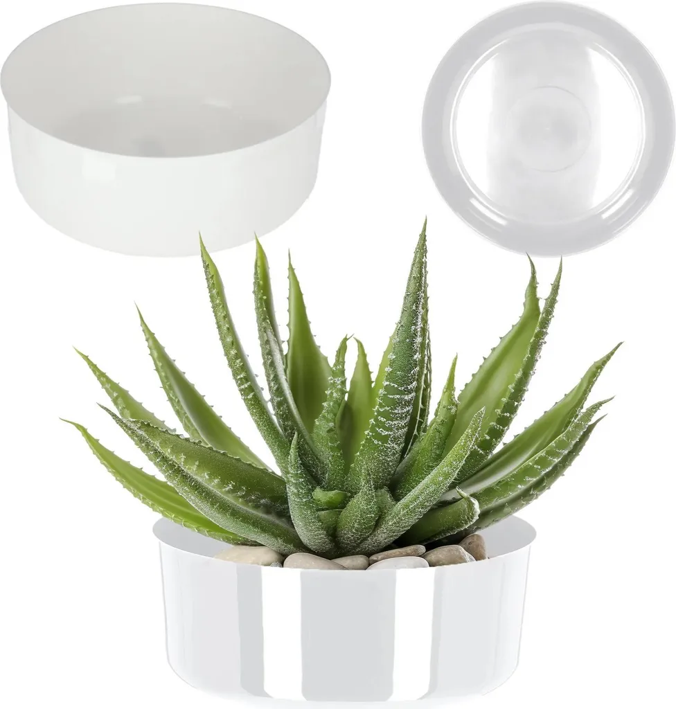 Cache-pot blanc 23 cm : protégez vos meubles des fuites d'eau de fleurs