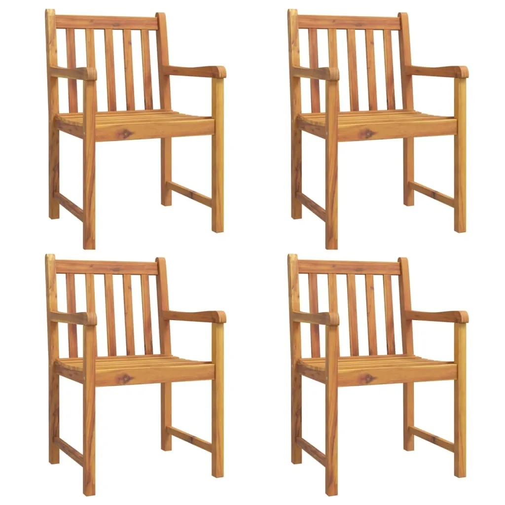 Chaises de salle à manger d'extérieur en acacia massif, lot de 4 vidaXL