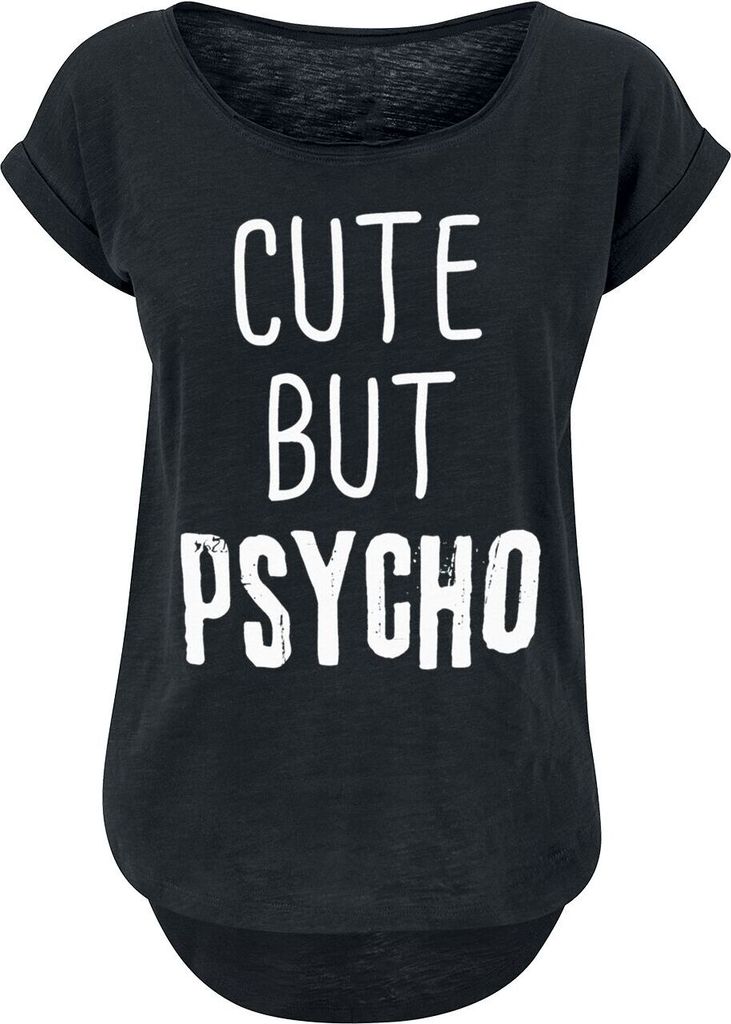 Cute But Psycho T-Shirt Damen schwarz Funartikel, Sprüche 100% Baumwolle 5XL