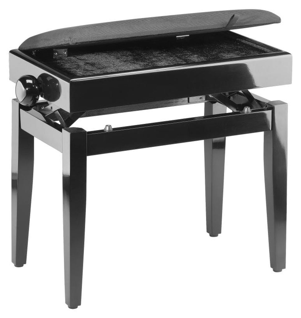 Stagg PB55 BKP VBK Klavierbank mit Notenfach in Schwarz poliert mit...