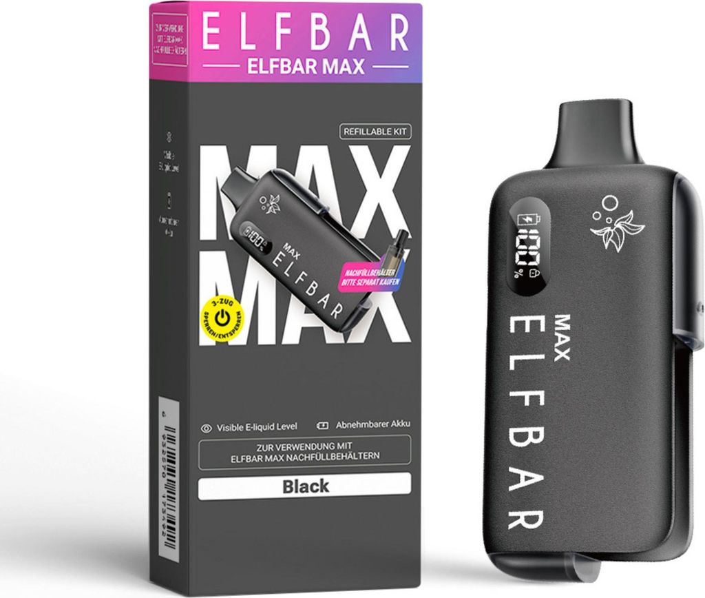 ELFBAR MAX Akku Pod Kit 650 mAh – USB-C, OLED-Display, Produktbild 