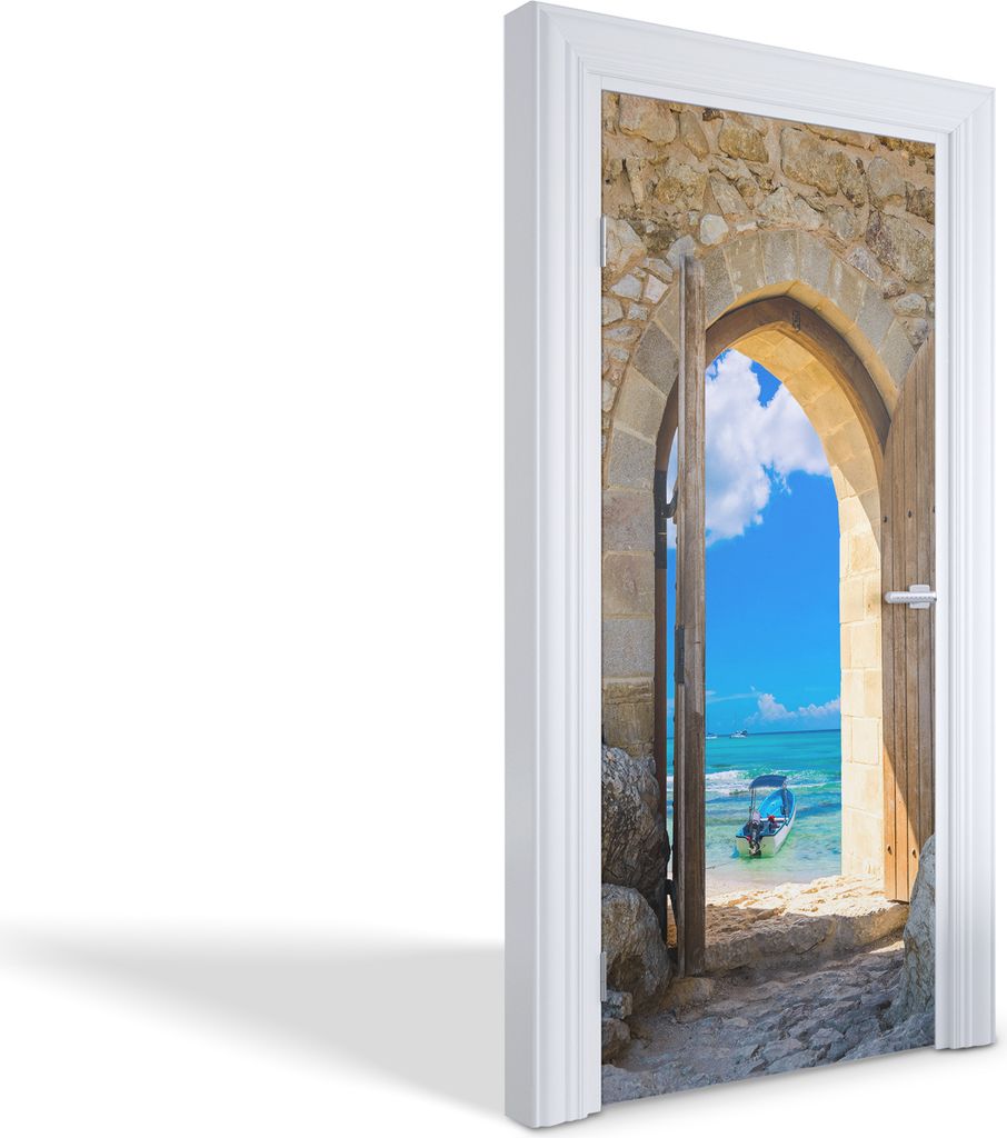 Türdeko Aufkleber Selbstklebende Wandsticker Personalisiert - Das Tor zum Paradies - 95 x 205 cm