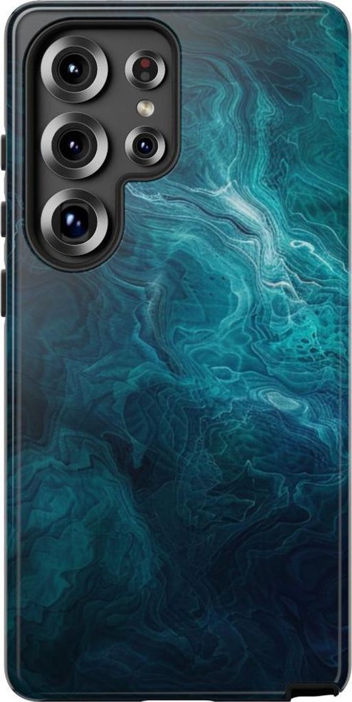 Mystische blaue und türkisfarbene Wirbel – Hülle Kompatibel mit Samsung Galaxy S25 Ultra
