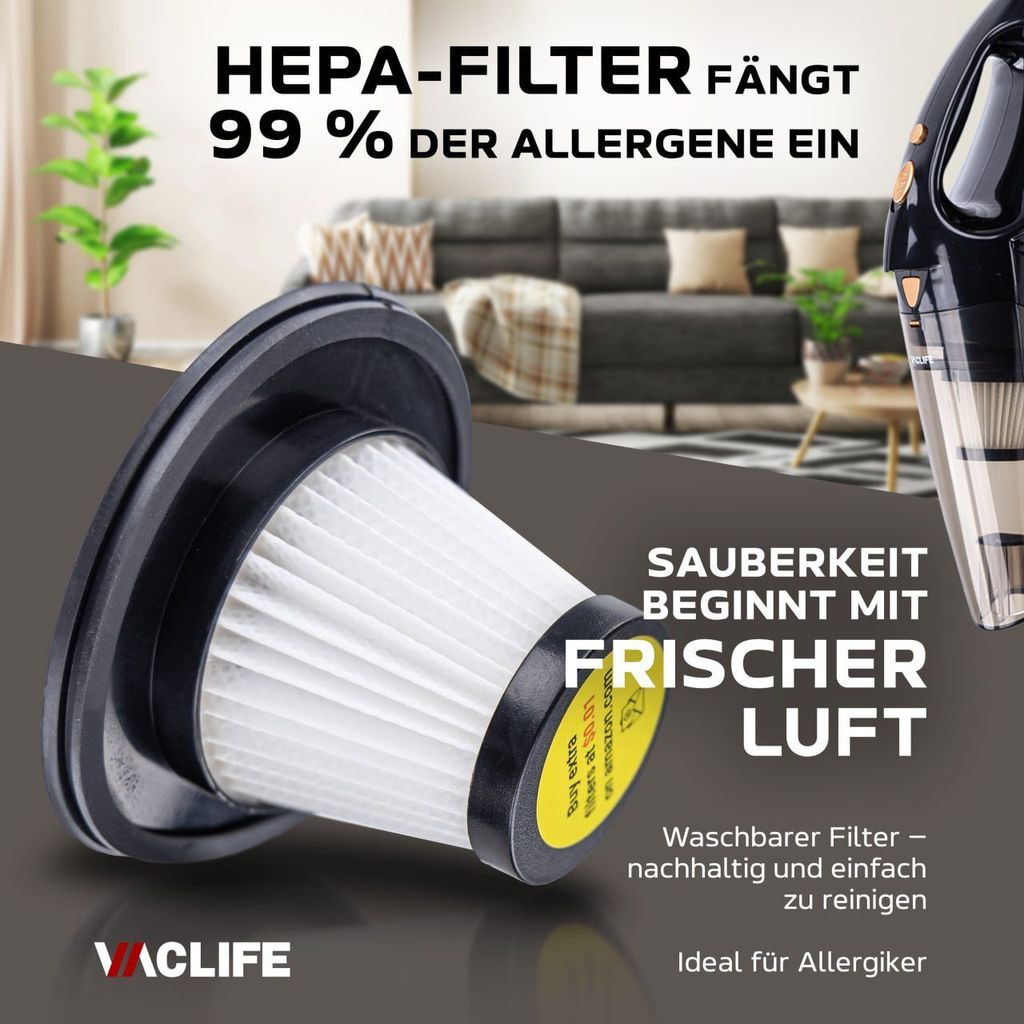 Kabelloser Handstaubsauger VL189 – 100W Leistungsstarker & Produktbild 3