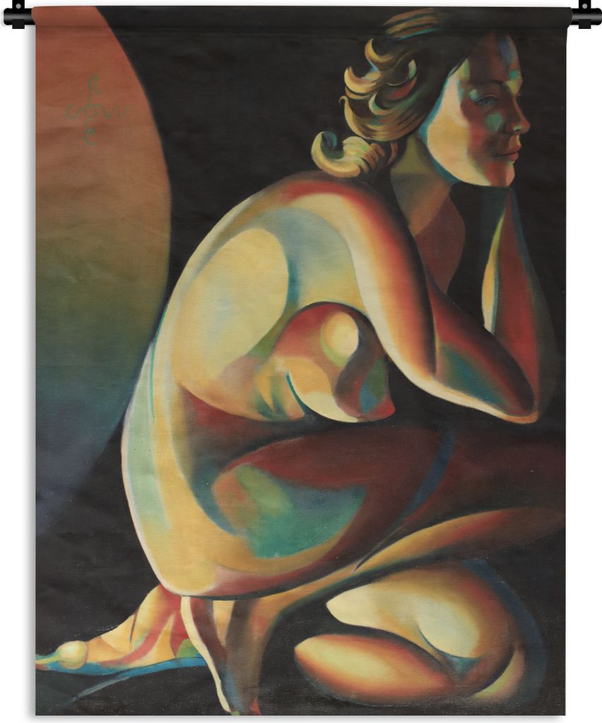 MuchoWow Wandteppich Wandbehang Frau - Porträt - Kunst - Abstrakt 120x160 cm Tapisserie Dekoration Wandtuch - Wohnzimmer - Moderne