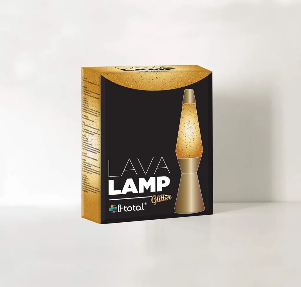 Lampe à lave scintillante or 40cm I-total en verre cristal et métal - 3