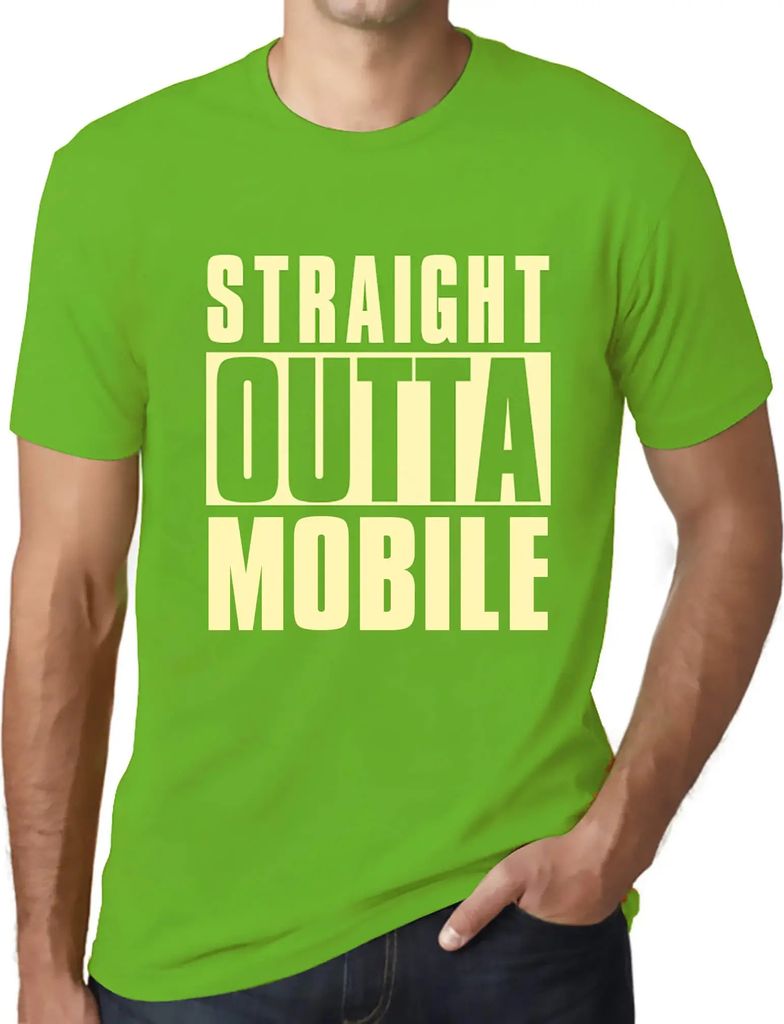 Herren Grafik T-Shirt Direkt aus dem Handy – Straight Outta Mobile – Öko-Verantwortlich Vintage Jahrgang Kurzarm Lustige Druck Geburtstag Gesc...