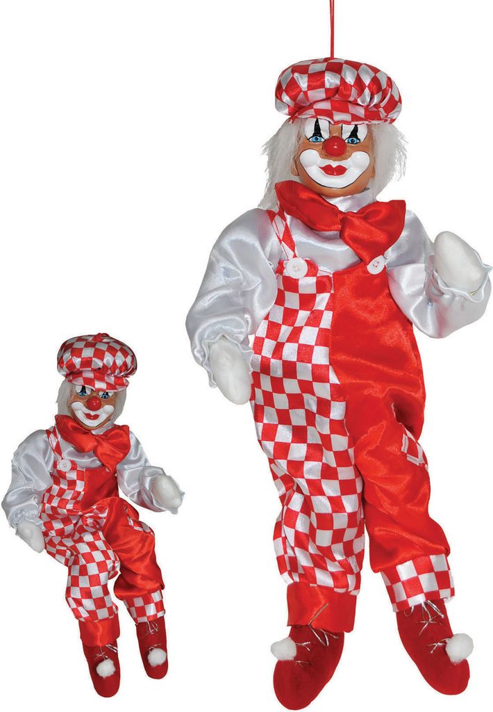 Figur Puppe Clown rot weiß 50 cm
