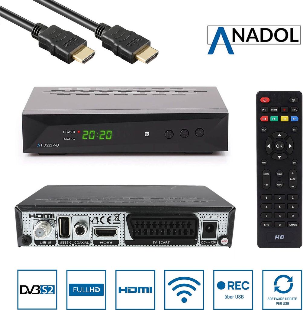 Anadol HD 222 Pro 1080P Digital HDTV Sat-Receiver für Produktbild 16