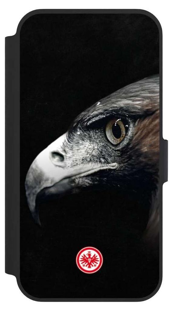 NIVOCASE Klapphülle für Apple iPhone 13 Pro Handyhülle aus Kunst Leder NIVOflip schwarz Europameisterschaft Eintracht Frankfurt Offizielles Lize...