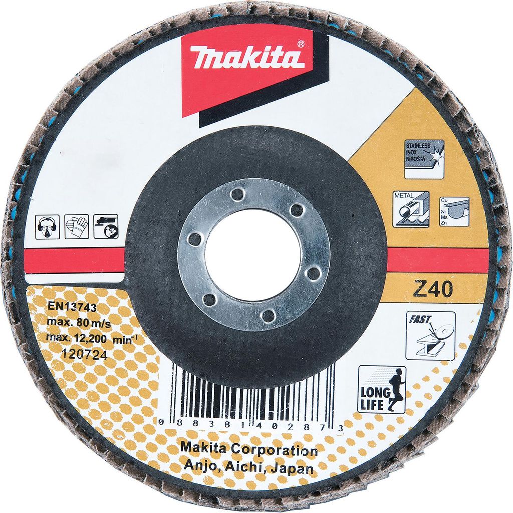 Makita Fächerschleifscheibe 180 mm, Z40