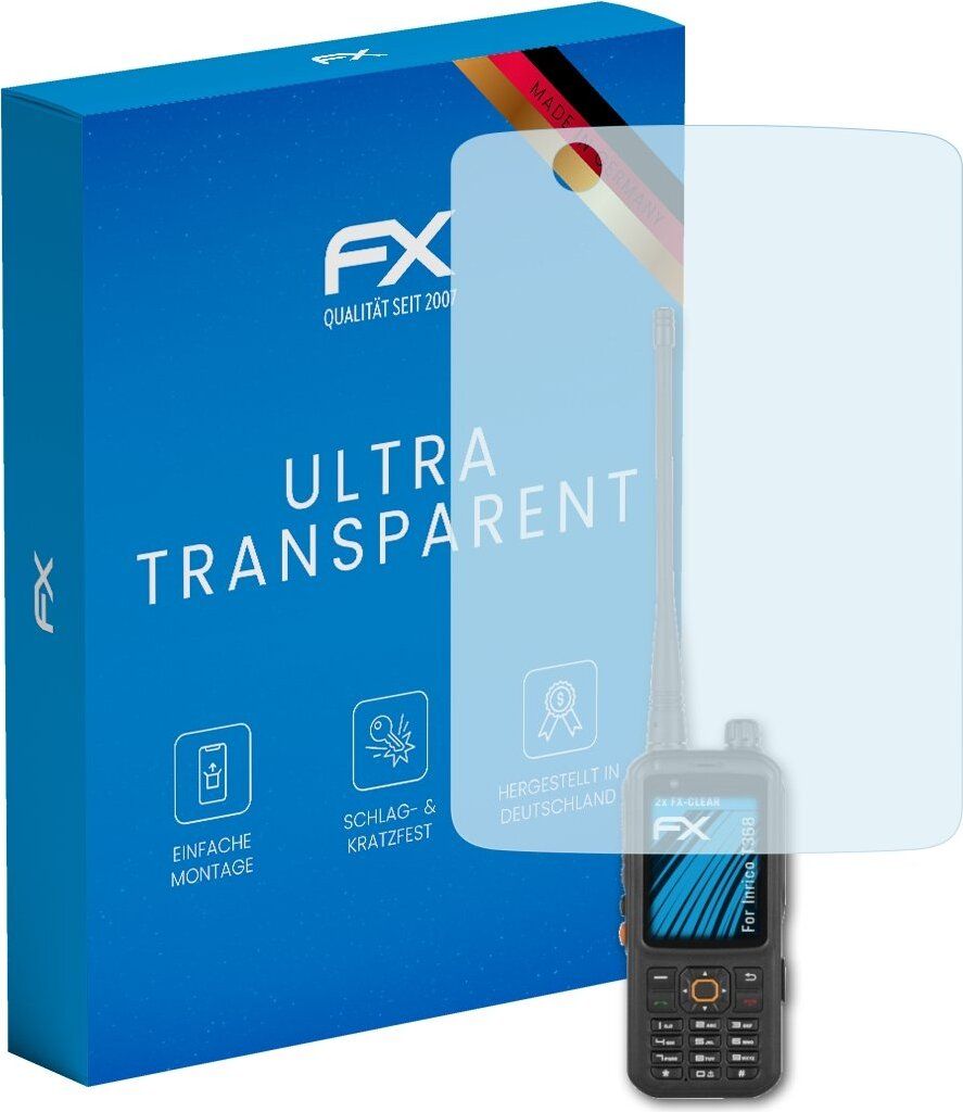 atFoliX FX-Clear 2x Schutzfolie kompatibel mit Inrico T368 Displayschutzfolie