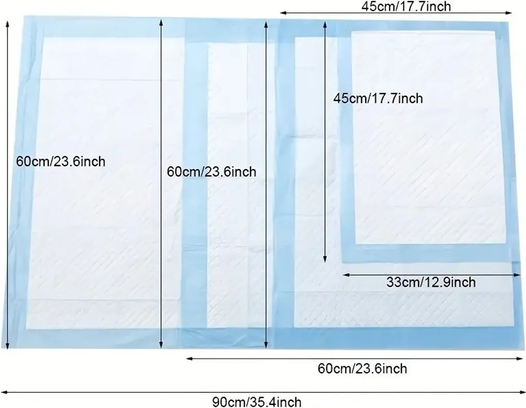 Tappetini Addestramento Cani 90x60 Blu - 100 Pezzi Extra Large - 10