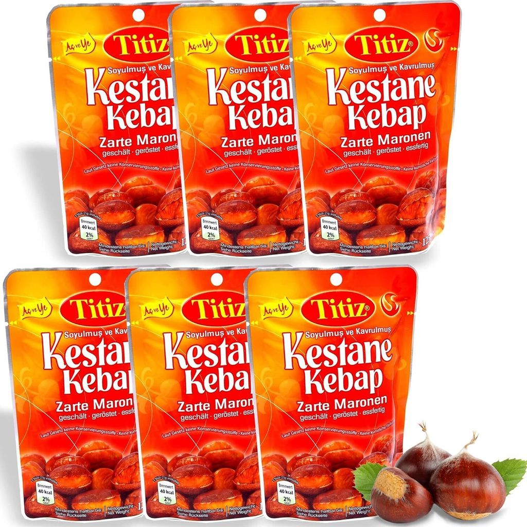 6x125g Titiz geschälte Maronen geröstet Essfertig Produktbild 