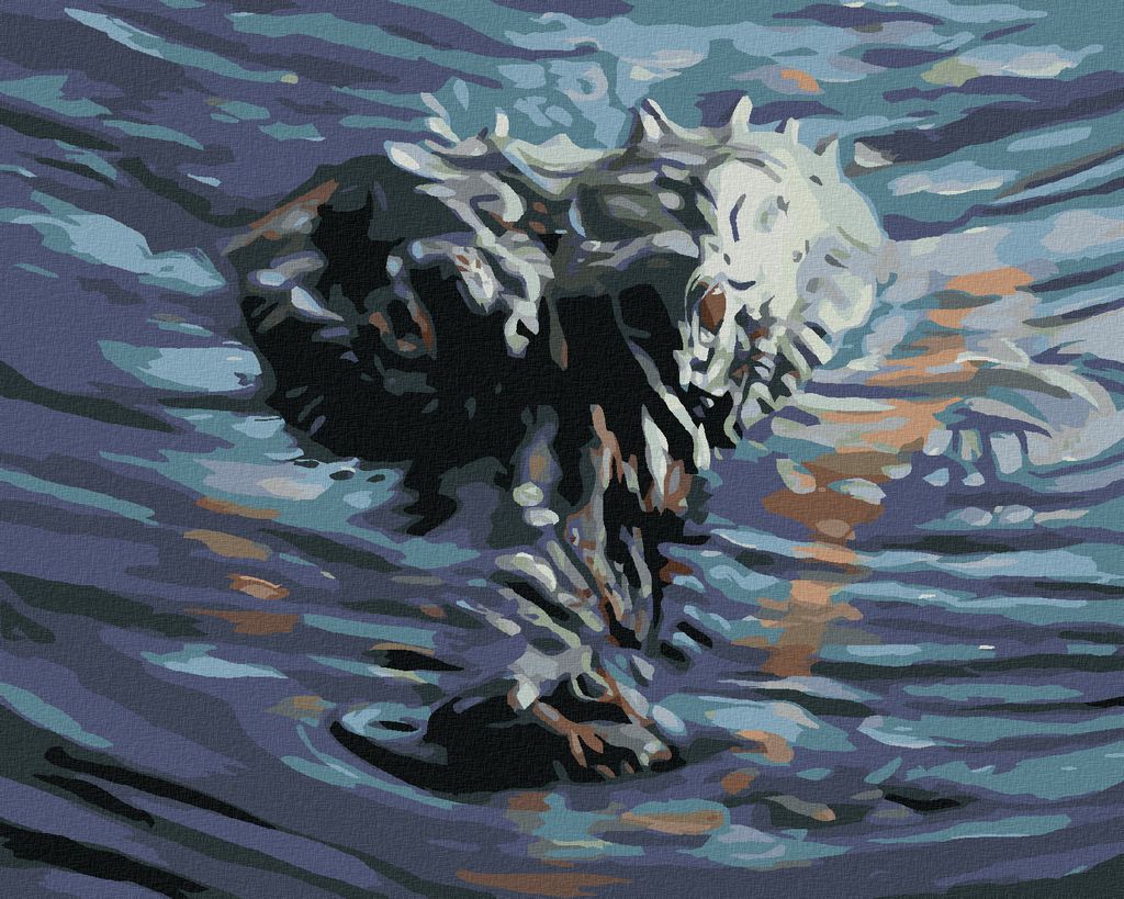 Zuty - Malen nach Zahlen - ALLIGATORKOPF IM WASSER (D. RUSTY RUST), 40x50 cm, ohne Keilrahmen