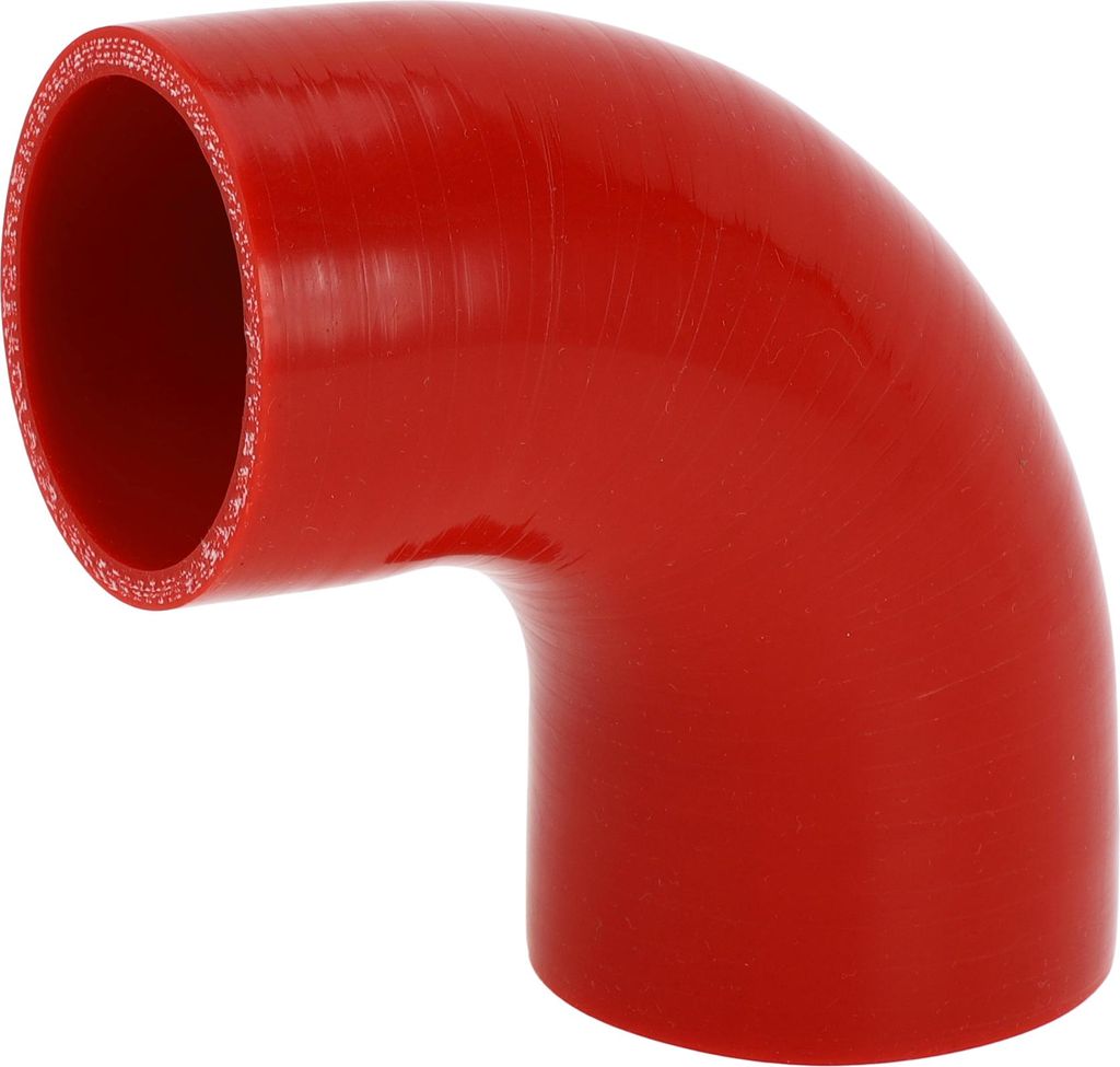 1 Stück 57-63mm/2,24"-2,48" ID 90mm/3,54" Länge 90 Grad Roter Autosilikonschlauch Kühlmittelschlauch Universal