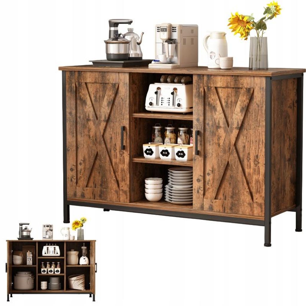 Sideboard Sideboard Sideboard mit offenen Regalen Vintage Küche Wohnzimmer Loft