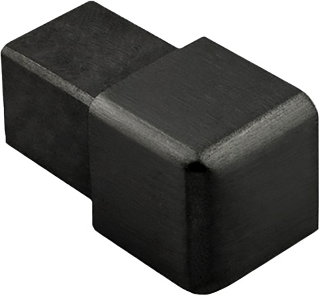 Quadrat Ausseneck Edelstahl V2A 10mm schwarz anthrazit Produktbild 