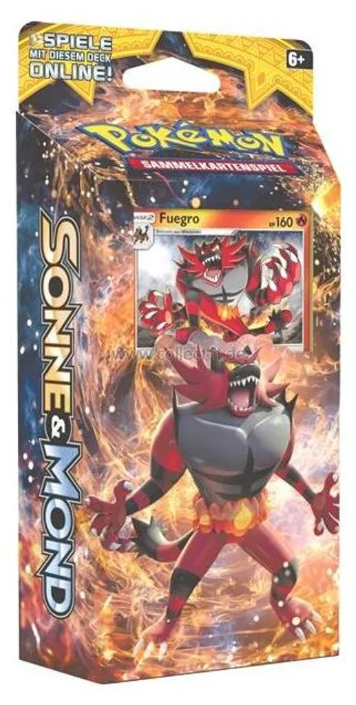 Deck de démarrage Pokemon Soleil et Lune 1 avec le Pokémon Fuegro
